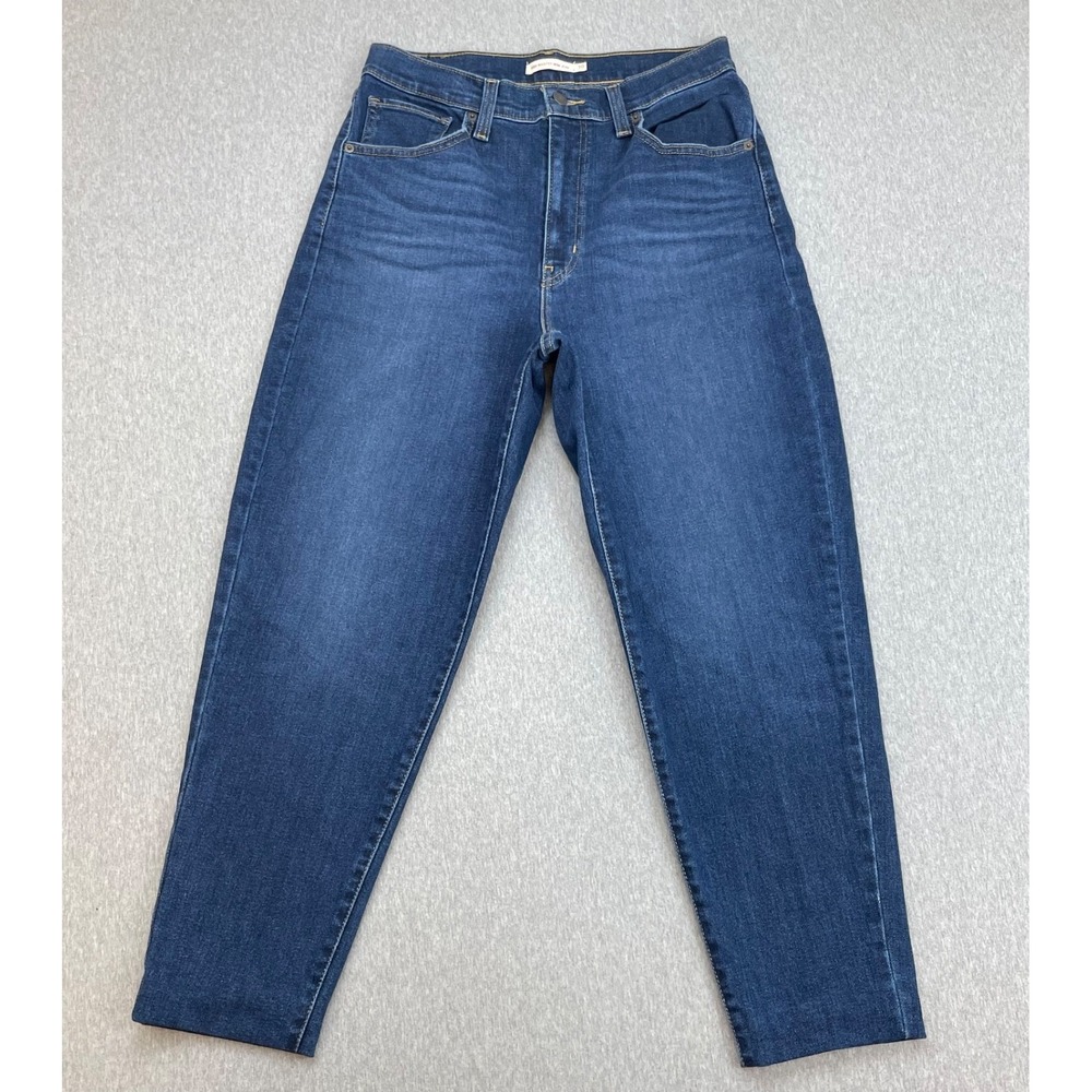 Levis Jeans Womens 30 x 29 Blue Cotton Blend Stretch High-Waist Mom Style